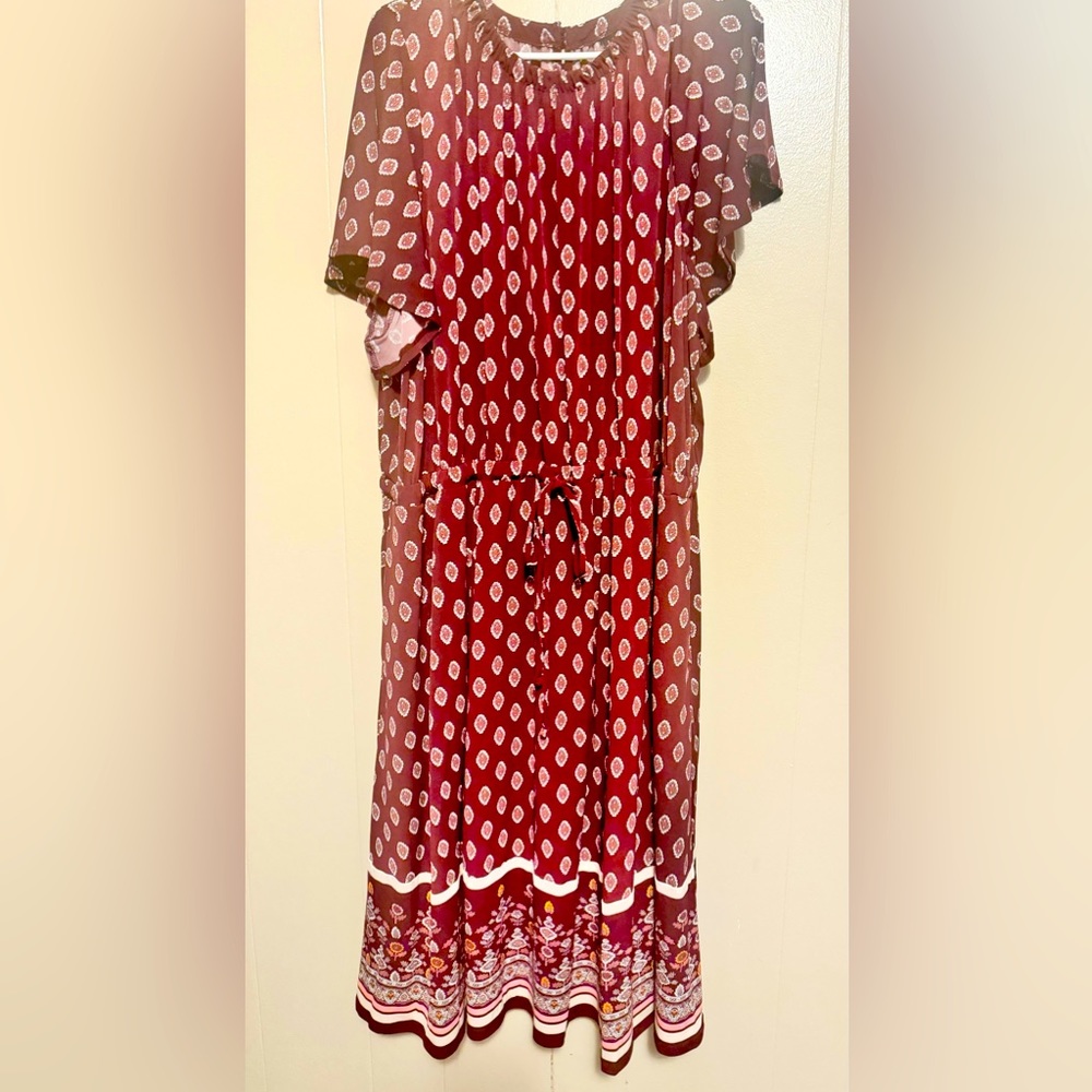 Maroon midi Lane Bryant dress size 30/32